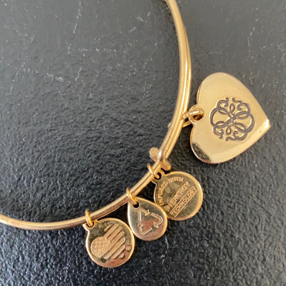 Alex and Ani Path of Life Heart Expandable Charm Bangle